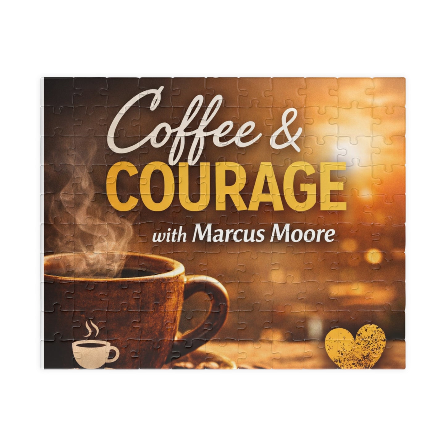 Coffee & Courage Puzzle — Inspirational Coffee-Themed Jigsaw (110–1014 pcs)