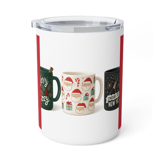 Festive Insulated Coffee Mug - 10oz Holiday Cheer