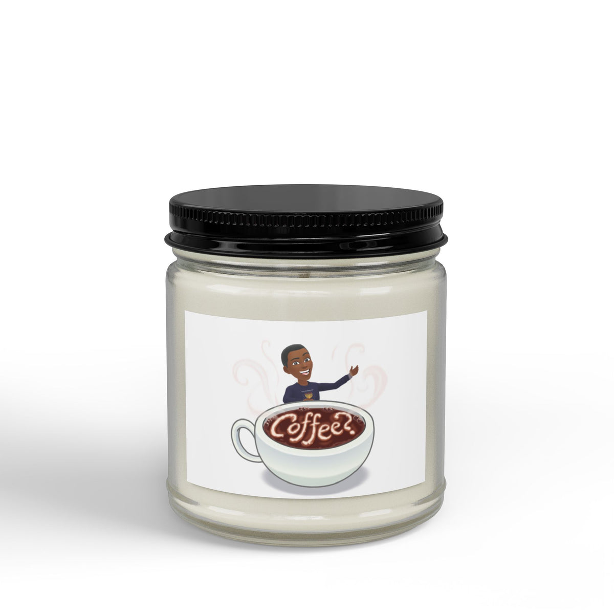 Coffee Scented Soy Candle (4oz & 9oz) — Amber Jar with Black Lid