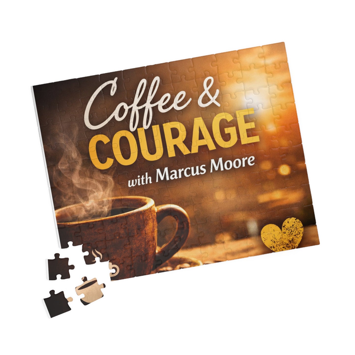 Coffee & Courage Puzzle — Inspirational Coffee-Themed Jigsaw (110–1014 pcs)