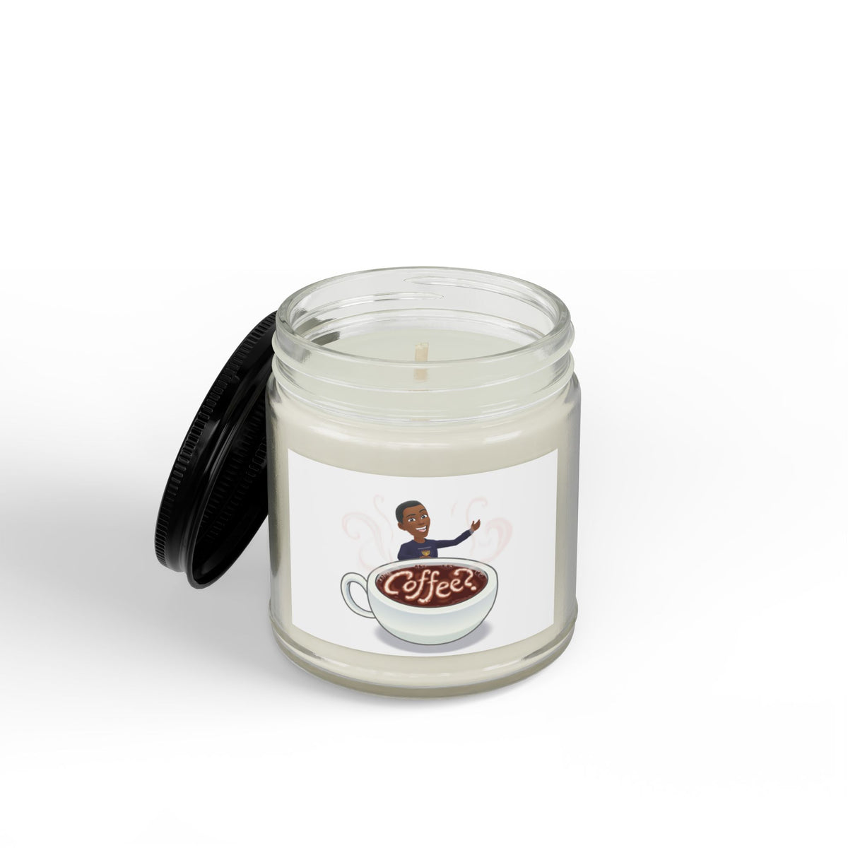 Coffee Scented Soy Candle (4oz & 9oz) — Amber Jar with Black Lid