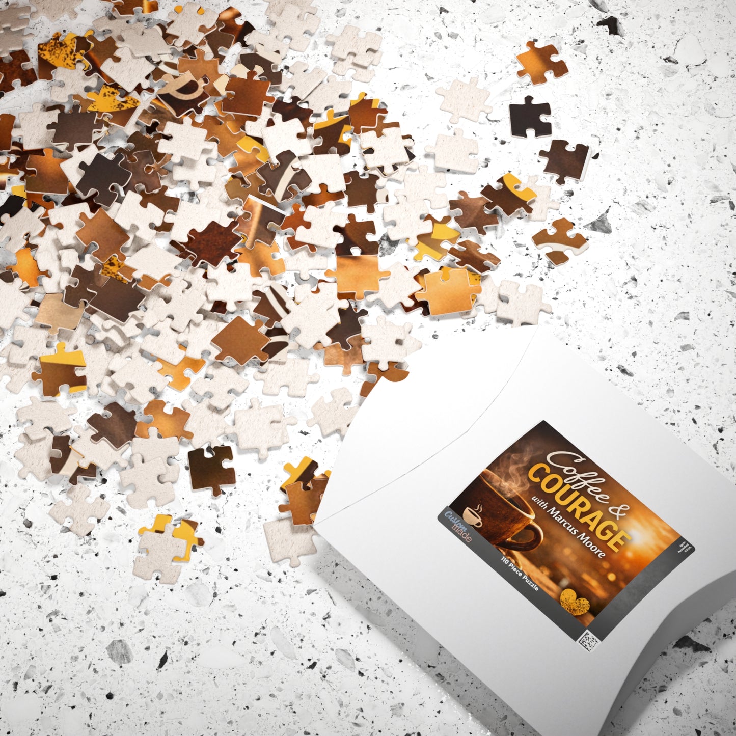 Coffee & Courage Puzzle — Inspirational Coffee-Themed Jigsaw (110–1014 pcs)
