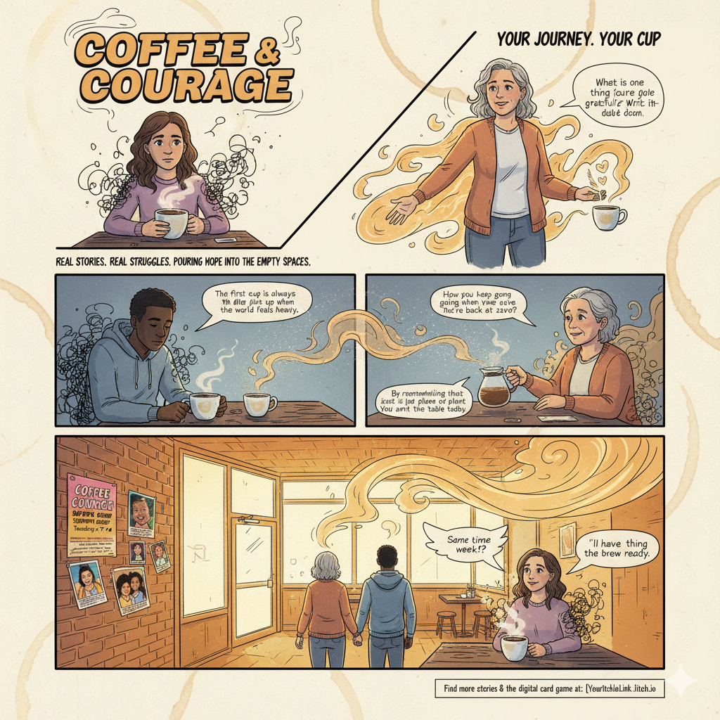 Coffee & Courage TM Storytelling Card Game (Instant PDF Download)