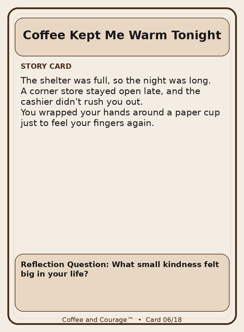 Coffee & Courage TM Story Cards- Digital Download (18 Cards)