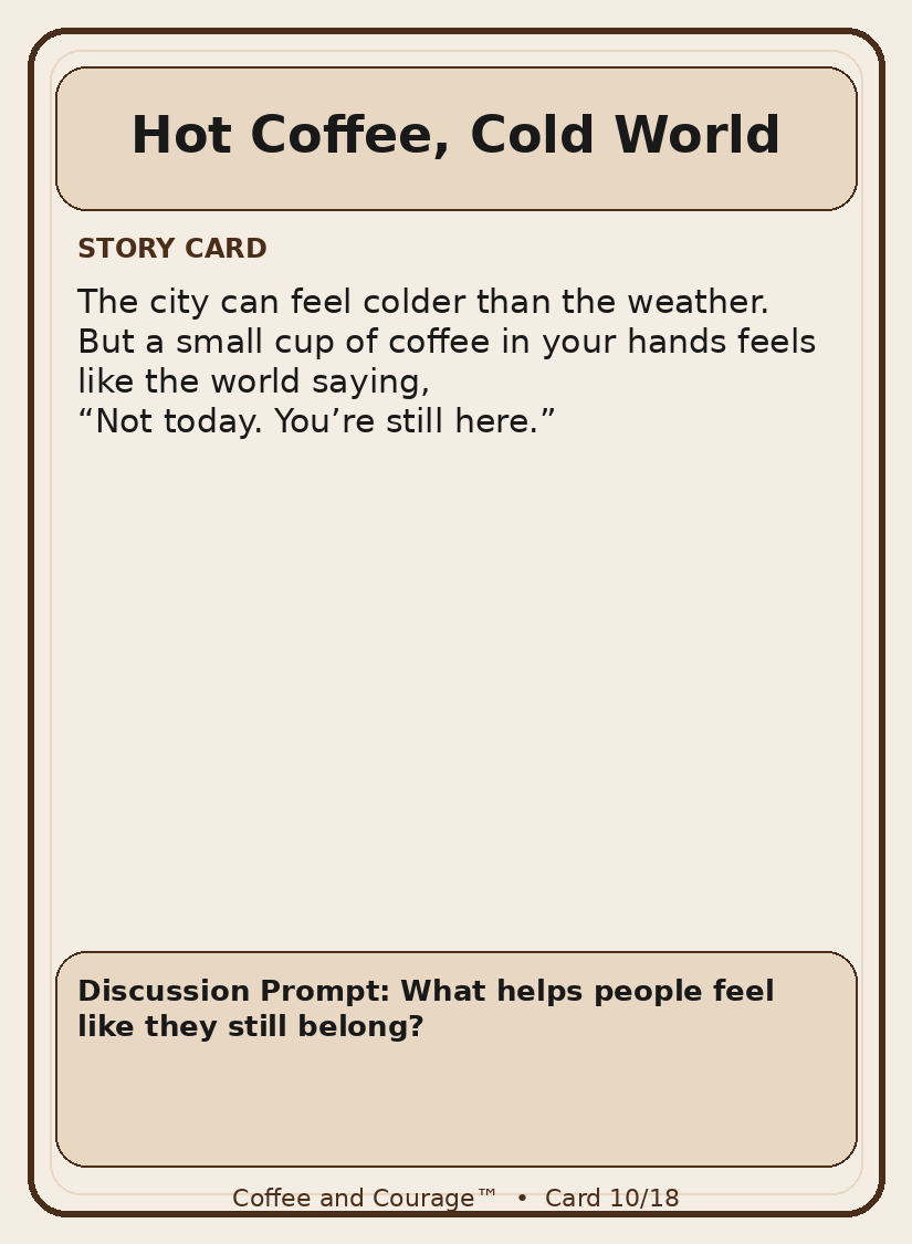 Coffee & Courage TM Story Cards- Digital Download (18 Cards)
