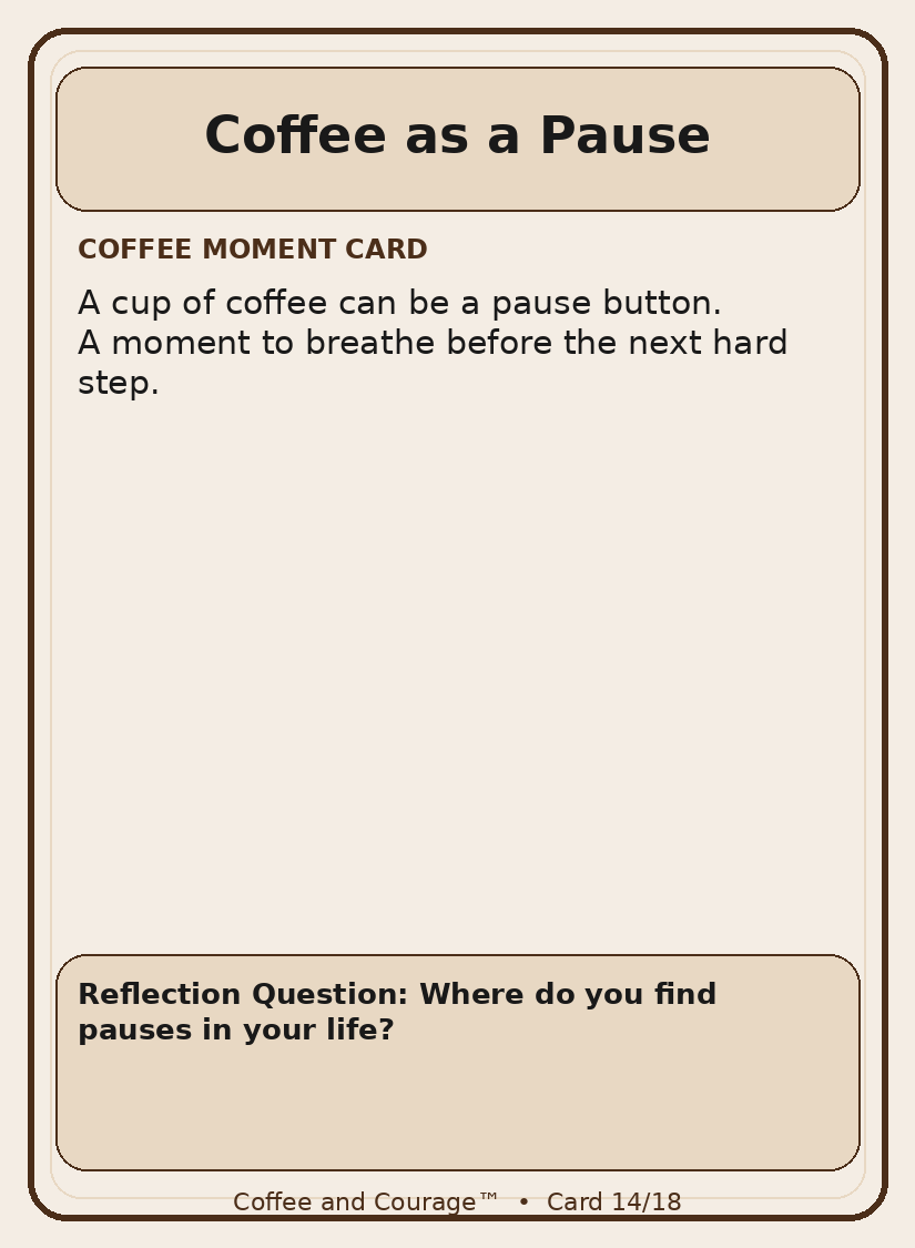 Coffee & Courage TM Story Cards- Digital Download (18 Cards)