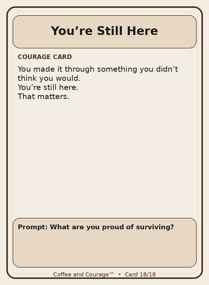 Coffee & Courage TM Story Cards- Digital Download (18 Cards)